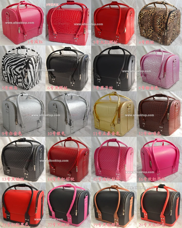 Плечо профессиональная косметика мешок мода PU Жесткий чехол Макияж Box 23 цвета