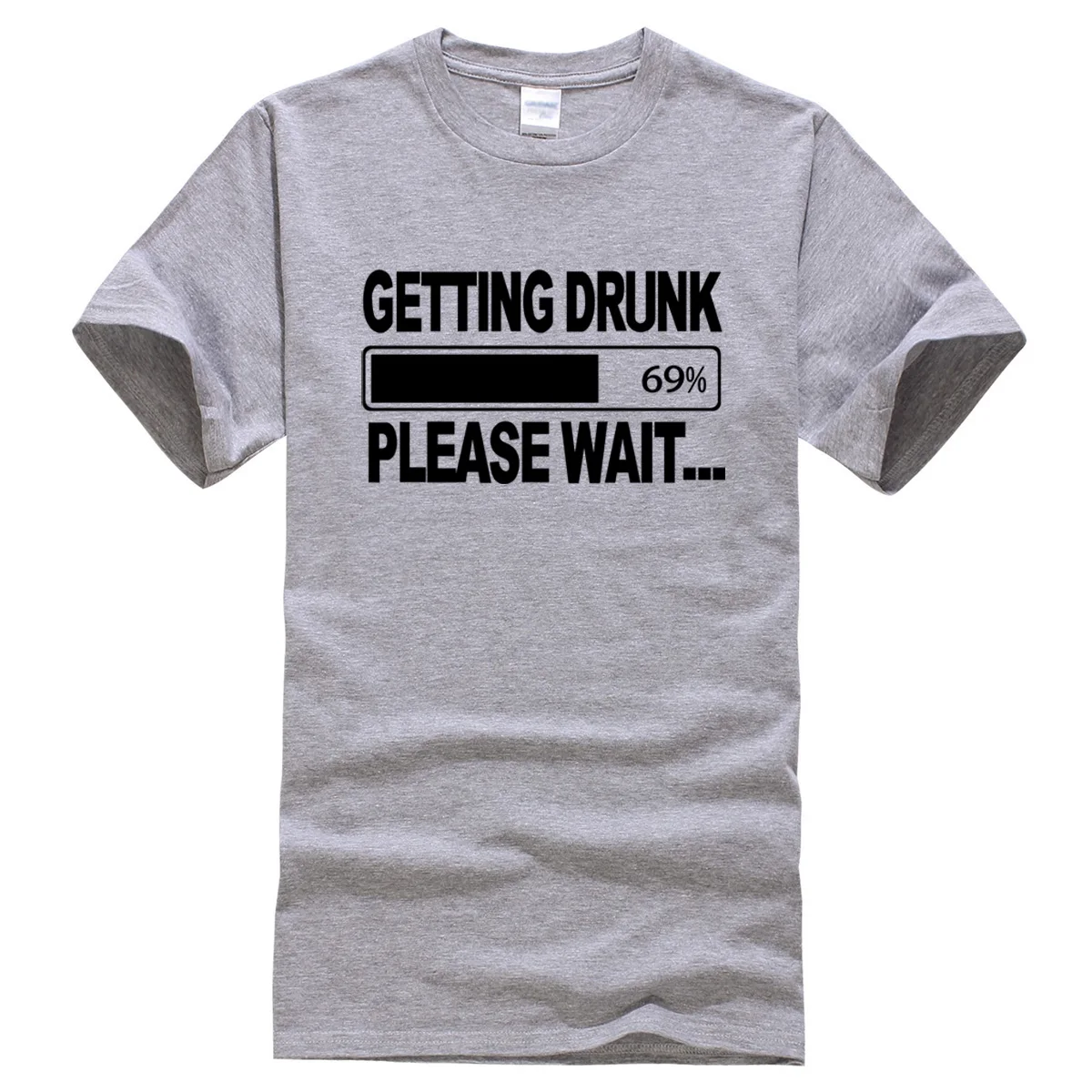 Летние мужские футболки, Забавные футболки с надписью «Getting Drunk», хлопковые футболки, различные цвета, мужские футболки для фитнеса, мужские топы - Цвет: gray 1