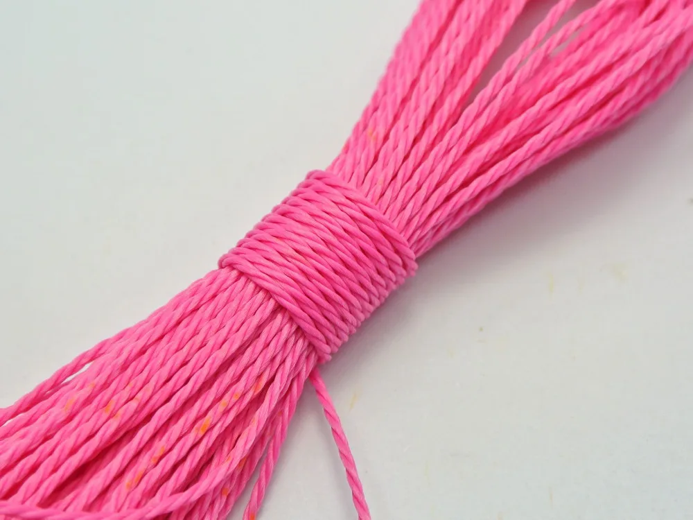 

50 Meters Bright Pink Waxed Polyester Twisted Cord String Thread Line 1mm