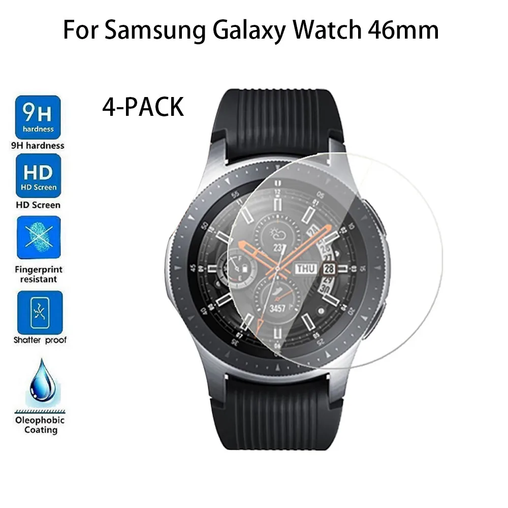 4-PACK протектор экрана из закаленного стекла для Samsung Galaxy Watch 46 мм ультратонкая