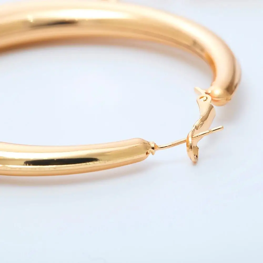 8Seasons New Fashion Gold Minimalist Thick Round Hoops Earrings For Women Wedding Party Club Punk Style Jewelry 1 Pair | Украшения и