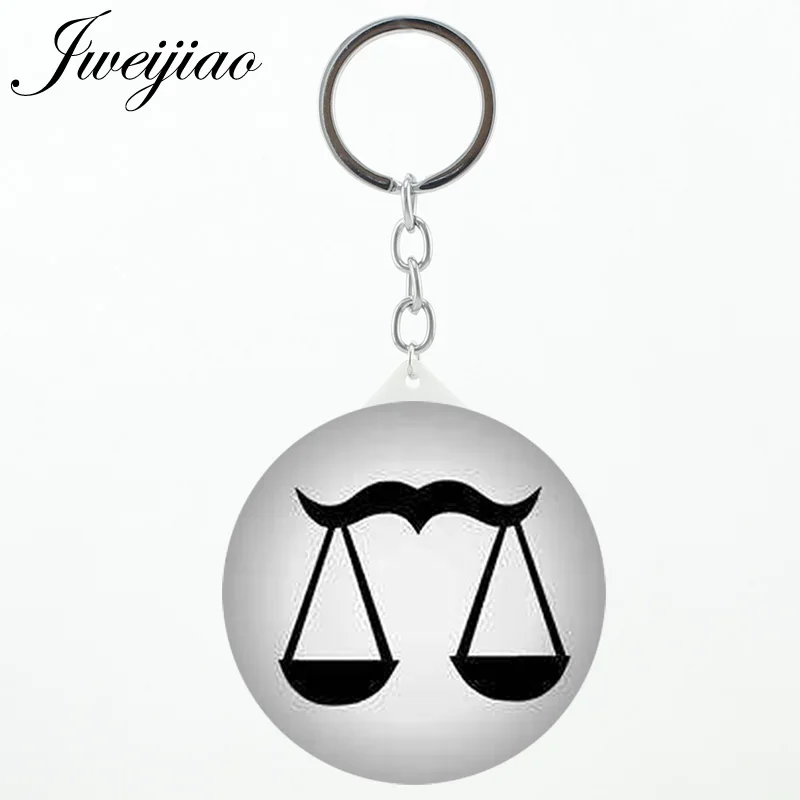 JWEIJIAO Libra Makeup mirrors keychains horse sheep monkey Zodiac Round small mirror for makeup lovers best gift XZ37