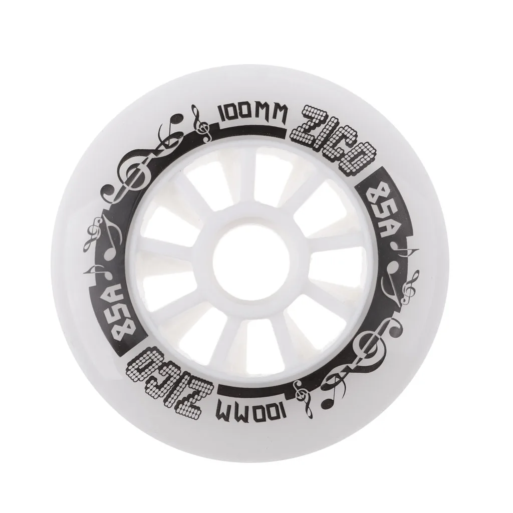 White 100mm Уличные роликовые коньки колеса замена гоночные колеса 90 мм/100 мм/110 мм-3 размера - Цвет: White 100mm