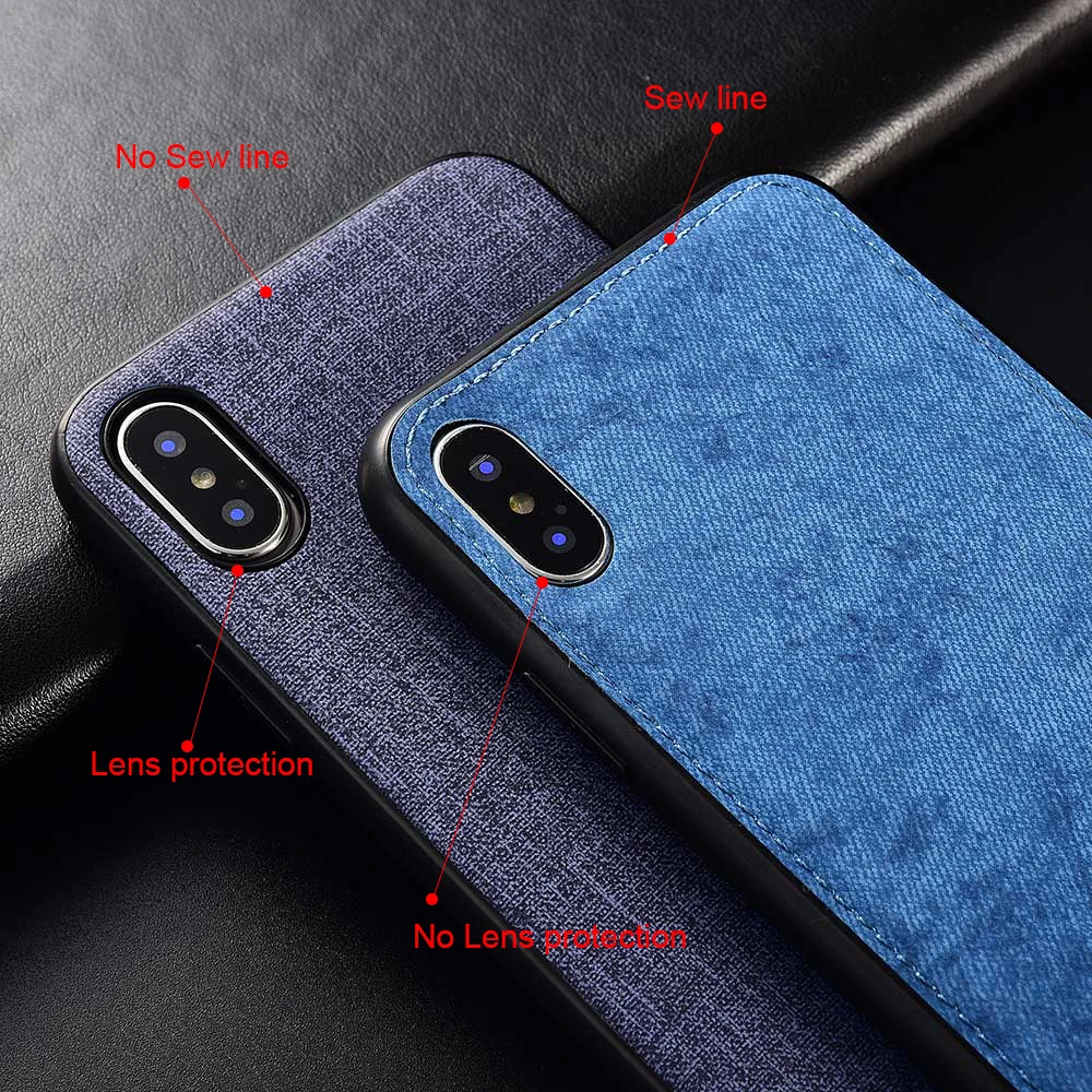Boucho для iPhone 8 7 6 6s Plus Xs тканевый мягкий чехол X XR XS Max ультра-тонкий холщовый