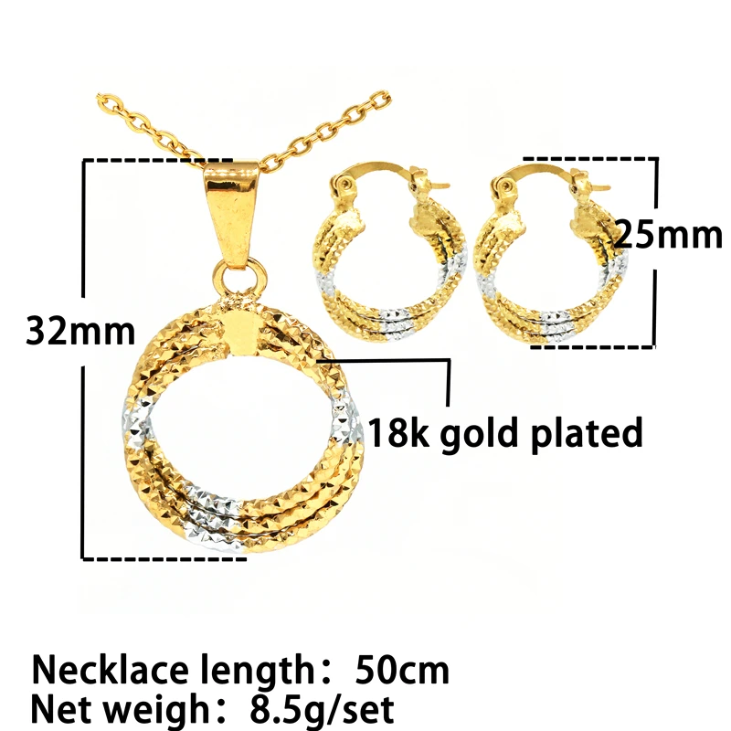 Женский комплект из колье и серёг золотистого цвета|Ювелирные наборы| |