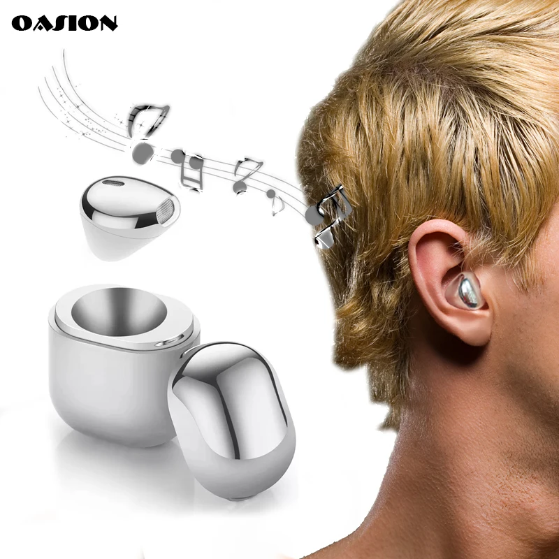 OASION Мини Bluetooth беспроводная гарнитура вкладыши Bluetooth невидимая bluetooth гарнитура для телефона наушники с микрофоном