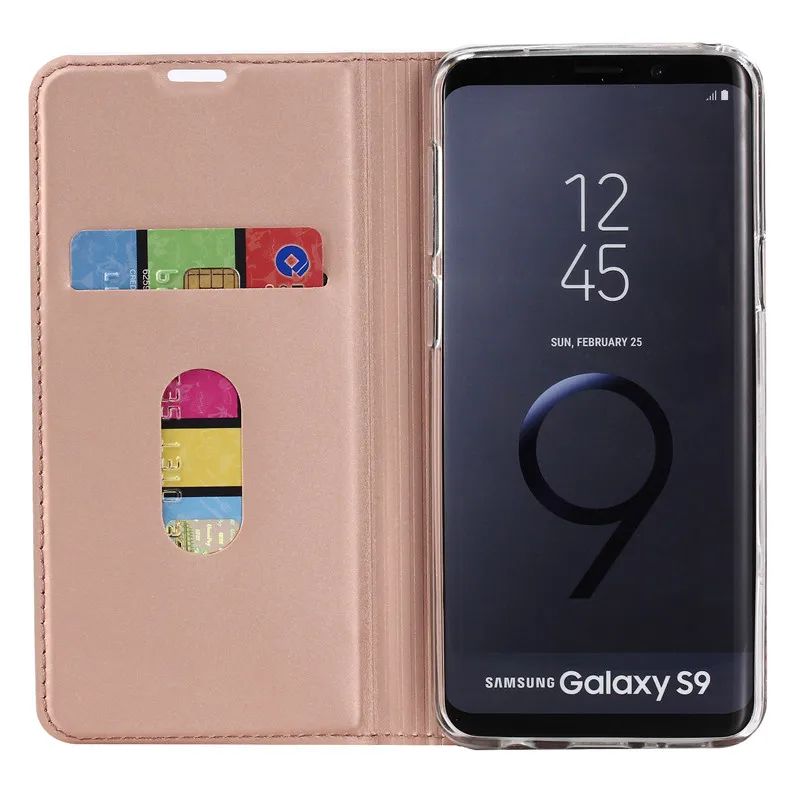 Для Samsung S7 edge S8 S9 S10 Plus J3 J5 J7 2017 J4 J6 2018 Магнитный кожаный держатель с подставкой