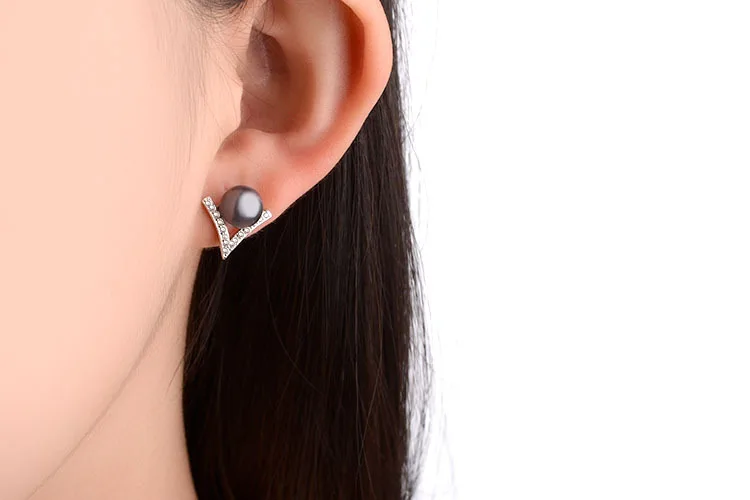 Женские серьги гвоздики из серебра 925 пробы с жемчугом|earrings fashion|earrings wholesalefashion