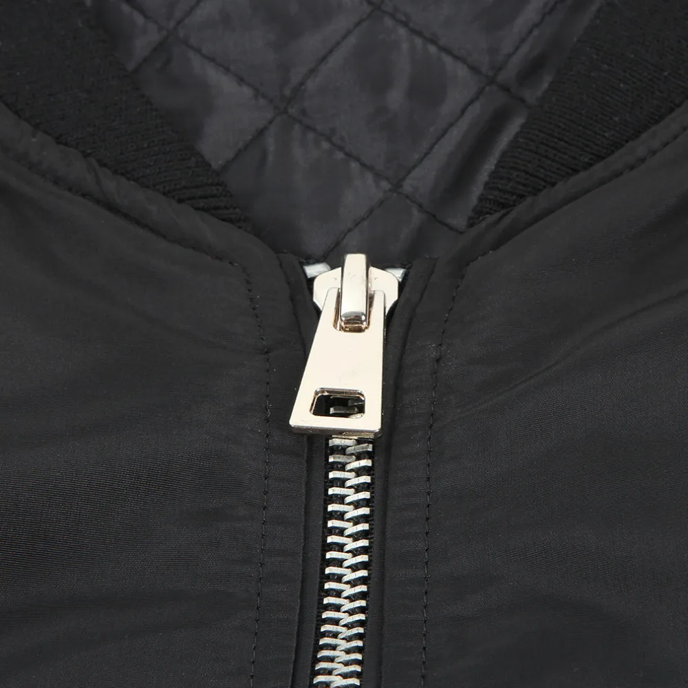 Новая Мода Осень и Зима Женщины Хлопок Твердые Байкер Бомбардировщик Куртка Панк