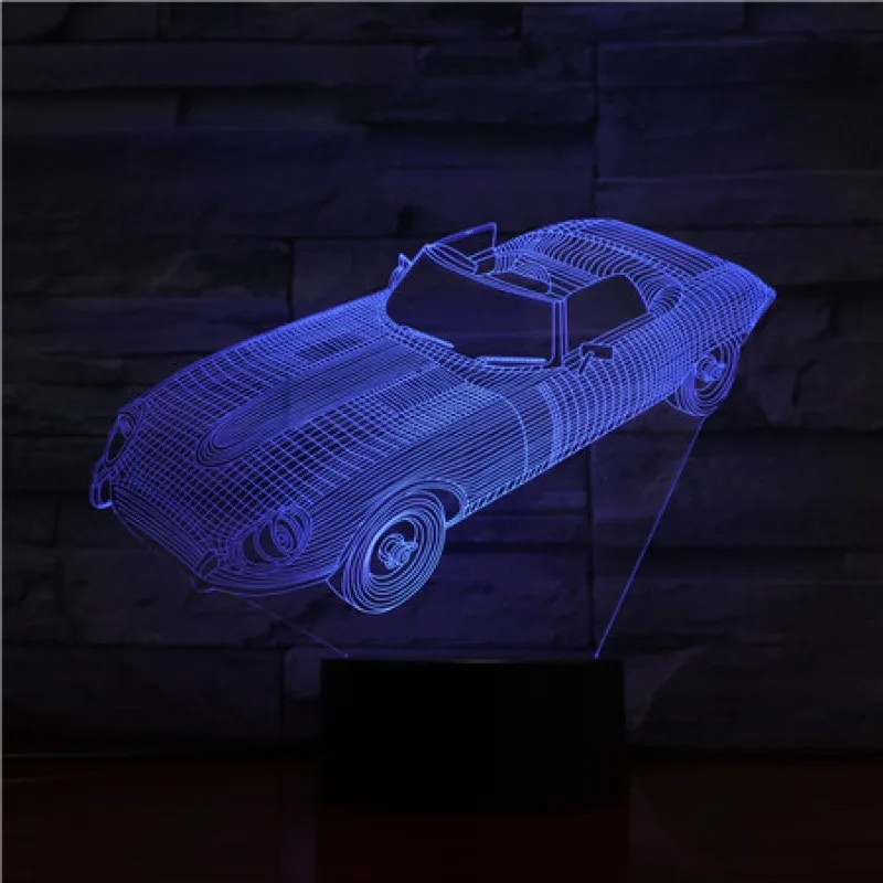 Ретро гоночный спортивный автомобиль 3D лампа Ночной Светильник LED Многоцветный