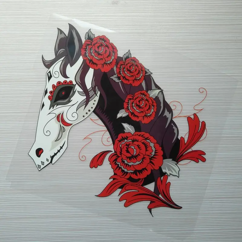 Нашивки с рисунком лошади красной розы переводные наклейки помощью утюга для
