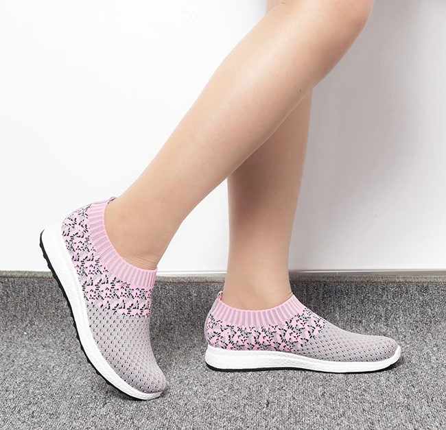Новинка женская модная обувь для отдыха тканая сетчатая без застежки Zapatillas Walking