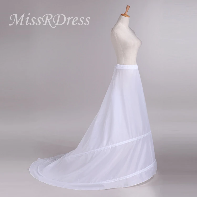 MissRDress два обруча поезд Свадебное подъюбник Один Слои свадебное Нижняя юбка Белый Русалка кринолин Для Свадебные аксессуары JKC14