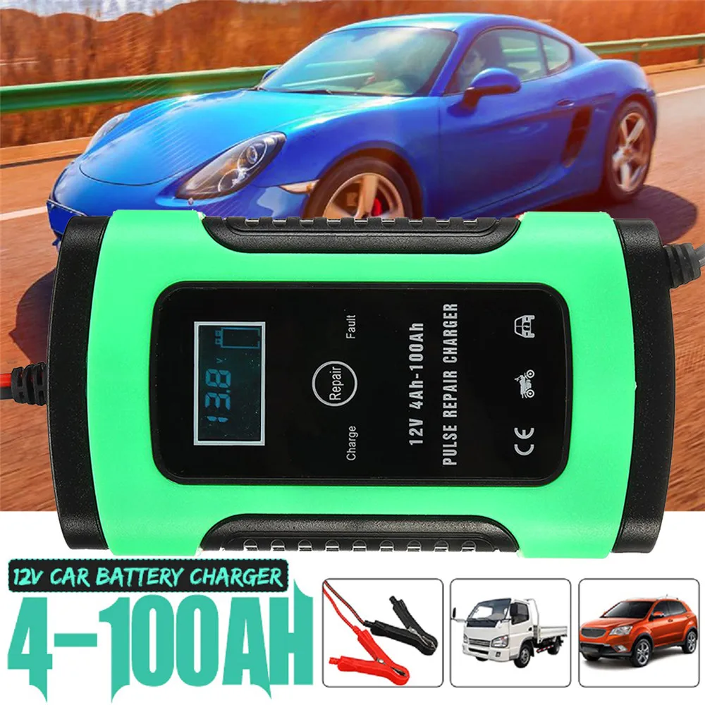 12V 5A Авто интеллигентая(ый) Батарея Зарядное устройство скачок стартер ЖК-дисплей интеллигентая(ый) 100-240V 100AH импульсный ремонт Тип