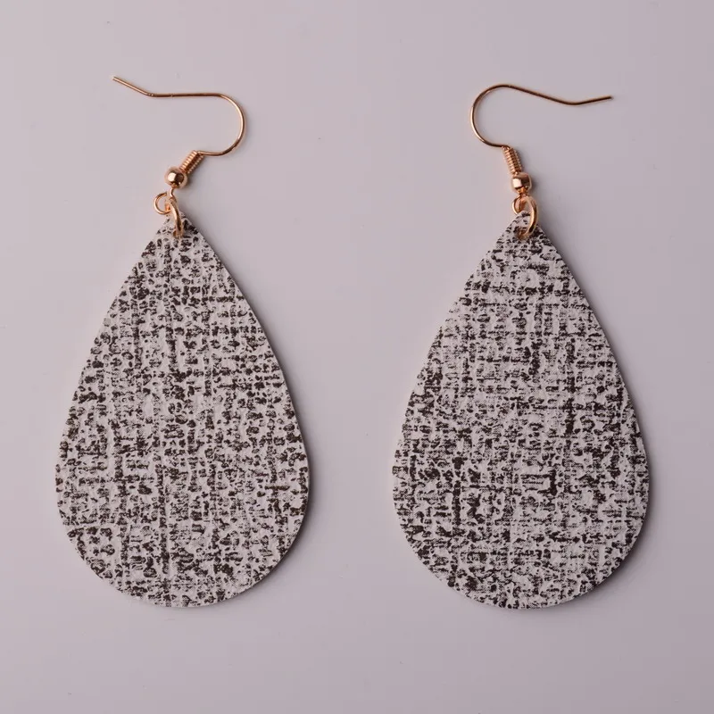 Женские длинные в форме слезы серьги из искусственной кожи с леопардовым принтом