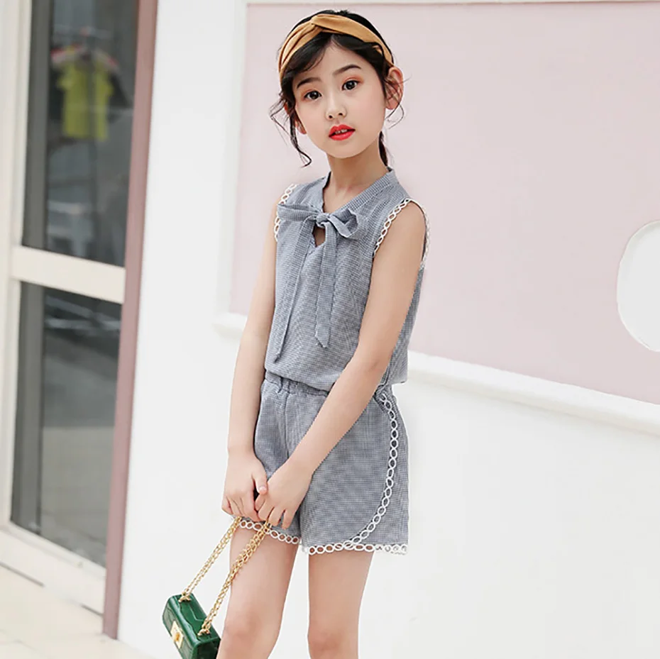 Комплект одежды для девочек 2019 летний костюм одежда без рукавов праздничная