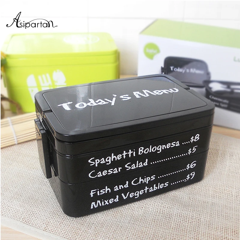 Asipartan Lunch Boxs 2 Layeres Japanese Style Food Container Bento Box Portable Sushi Plastic Microwave Storage |
