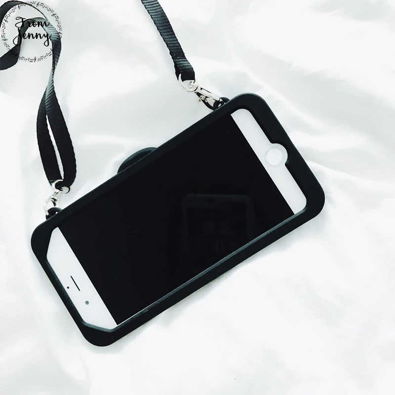 From Jenny 3d-силикон милые Камера Телефон чехол для iPhone 6 6s plus плюс i6 я 7 8 Plus резиновая