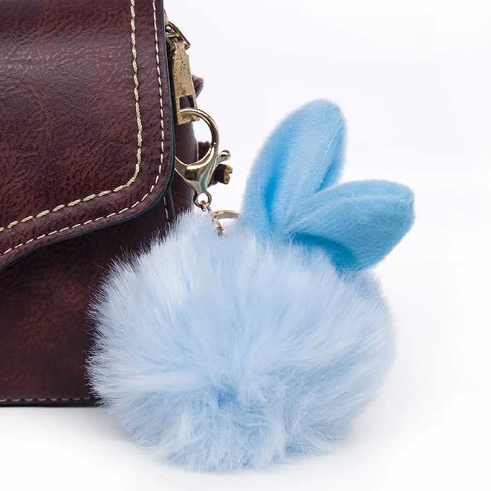 Прекрасный пушистый брелок с помпоном и заячьими ушками кролик игрушки меховой