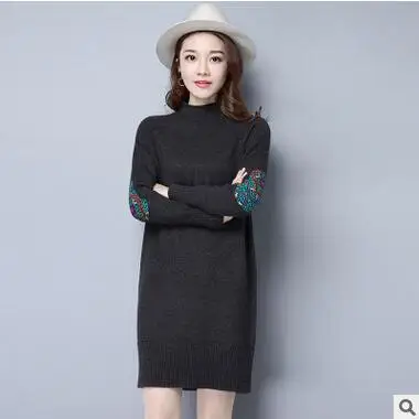 JQNZHNL2017Autumn зимние Большой ярдов Женская Одежда Свитер Dress Мода slim вязание Свитера