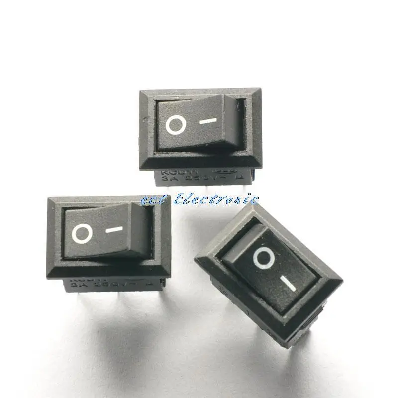 

Black rocker switch 3p 2 files imported power switch 14.5MM*10MM 3A/250V