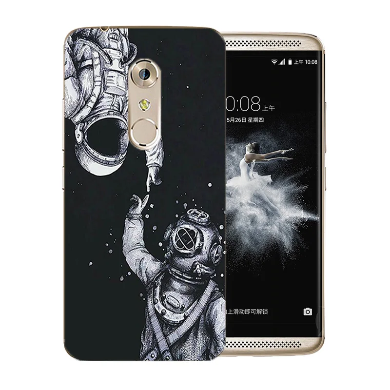 5.5 inch For ZTE Axon 7 A2017 Phone Case Soft Silicone Space Moon Pattern Coque Ultrathin TPU for Protector Back Cover |
