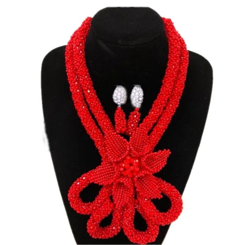 4 UJewelry Африканский наборы свадебных ювелирных изделий красный ручной работы