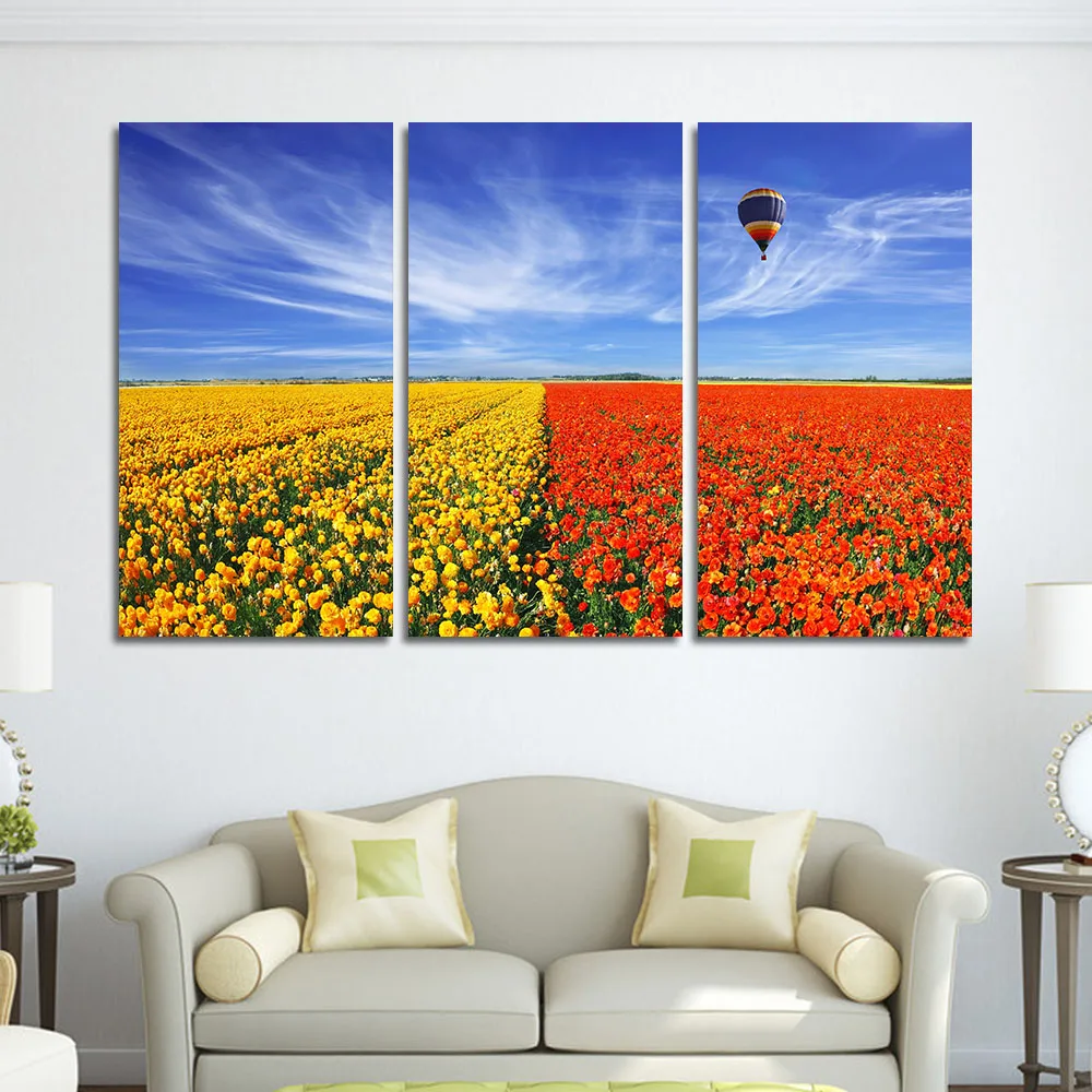 

Canvas Painting Unframed Flower Wall Pictures for Living Room HD Posters and Prints Modern Landscape Cuadros Decoracion 3 Pieces