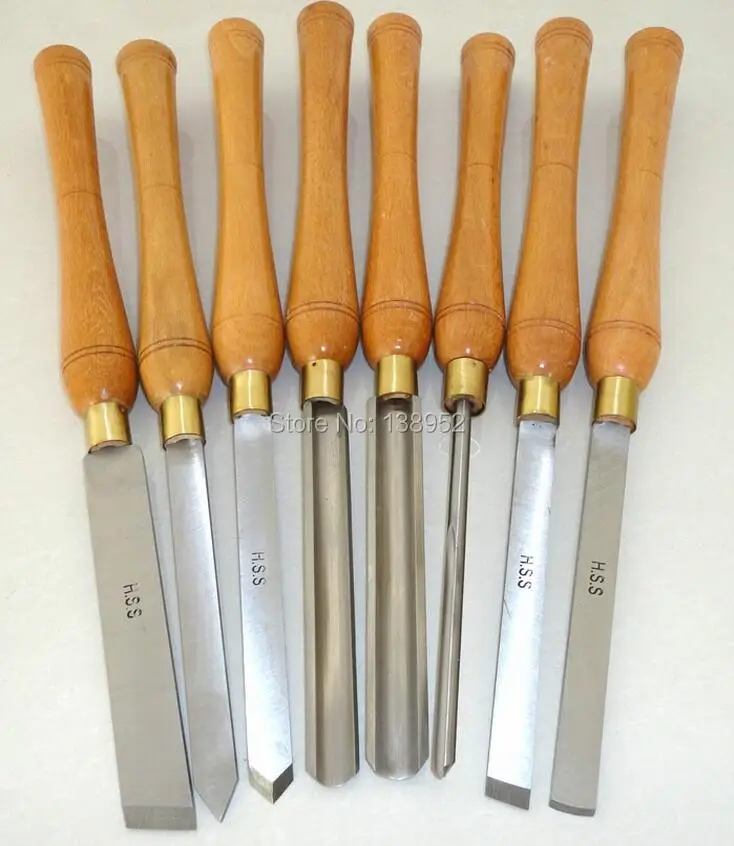 8PCS HSS Wooden Turning Chisel Tools SET with High Speed Steel Blade &amp Ashtree Handle in Box | Инструменты