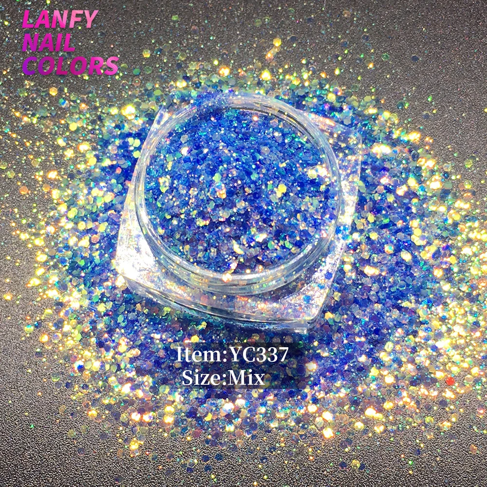 YC337A Mix American Fantasy Iridescent Pink With Purple-Light Color Nail Glitter Home DIY Decoration Craft | Красота и здоровье