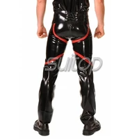 suitop latex chaps latex trousers with inside zip for men