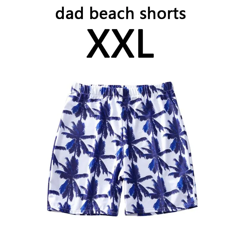Coconut Tree Print Swimsuit Mommy And Me One Piece Mom And Daughter Bikini Set Family Look Swimwear Men Boy Dad Son Beach Shorts - Цвет: dad size XXL