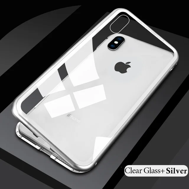 Clear-White Роскошный Магнитный адсорбционный чехол для телефона samsung Galaxy S10 S8 S9 S10 Plus Note 8 9 металлический магнитный поглощающий чехол из закаленного стекла - Цвет: Clear-White
