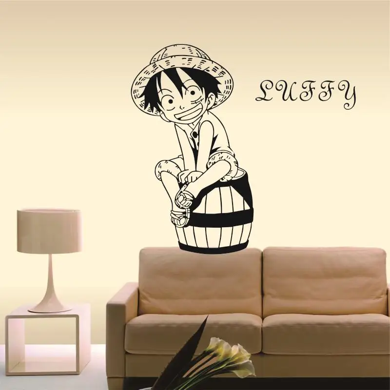Цельный Луффи WallDecal Комиксы и анимация Стикеры переводная виниловая настенная
