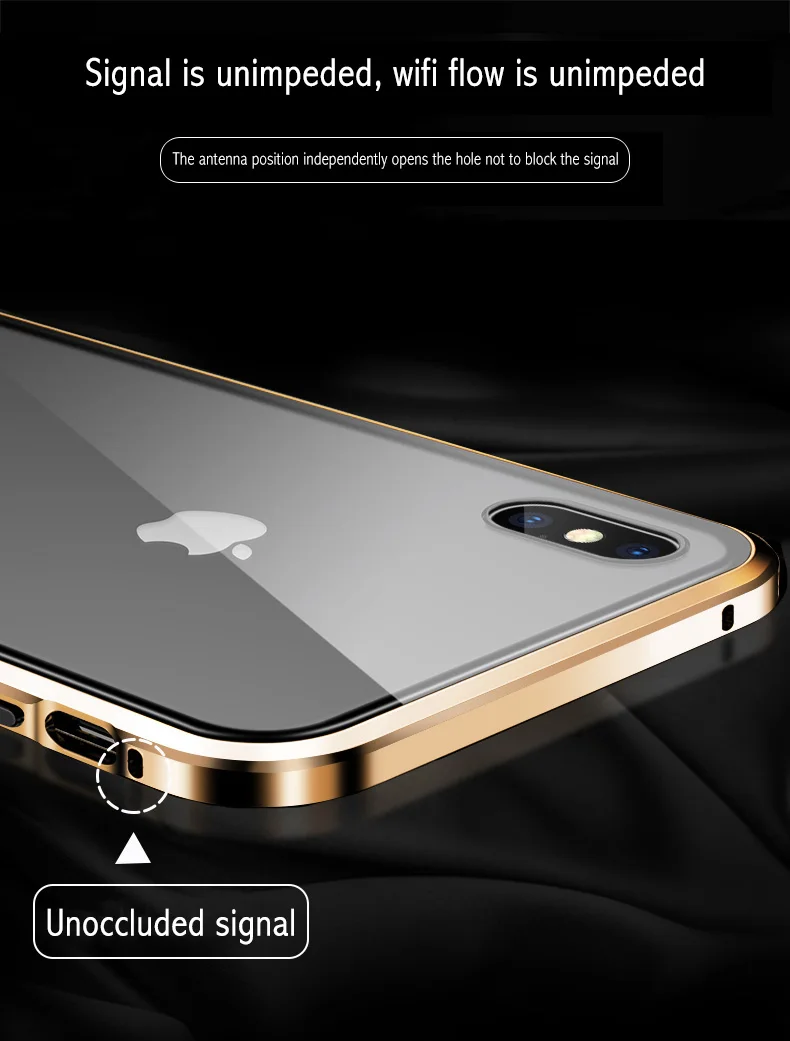 Обновленный металлический магнитный чехол для iPhone X, XR, XS MAX, высококачественный двойной чехол из закаленного стекла на магните для iPhone 7, 8, 6, 6s Plus