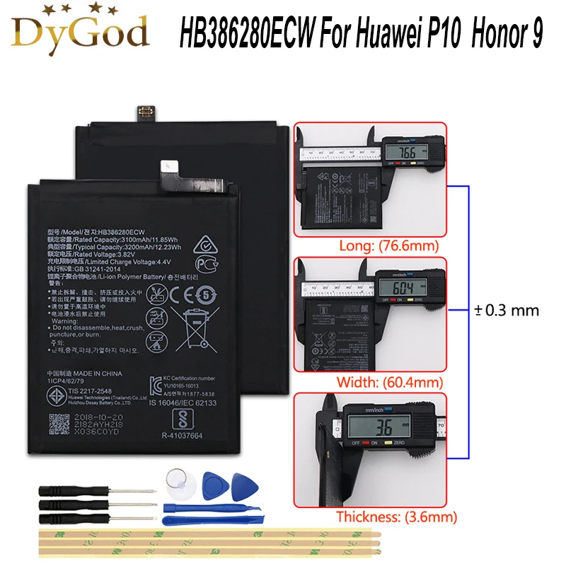 Аккумулятор HB386280ECW на 3200 мА · ч для Huawei Honor 9|Аккумуляторы мобильных телефонов| |