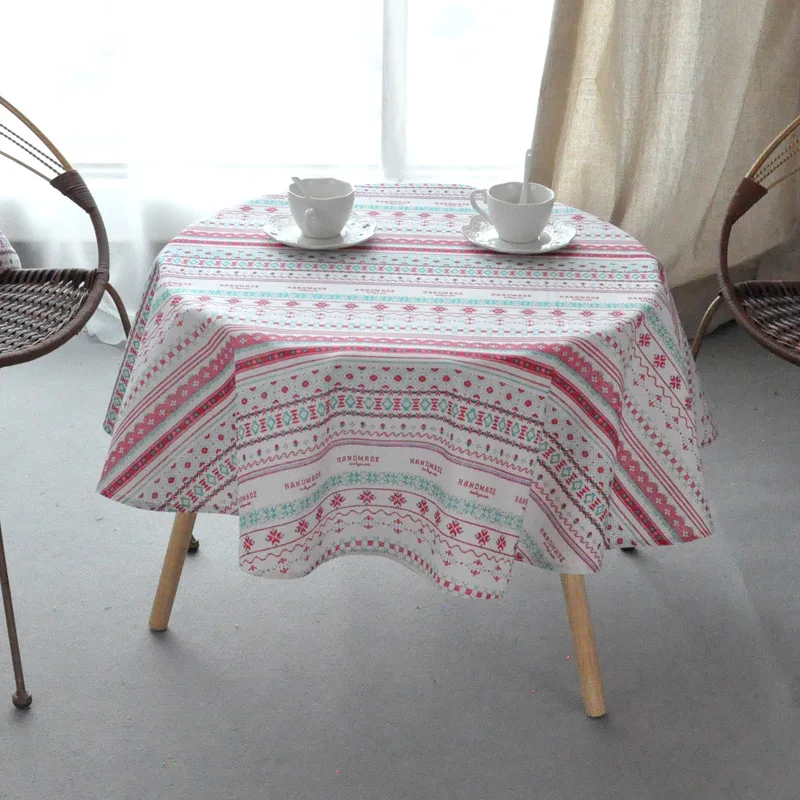 Современные Серый 150 см круглая скатерть хлопковые льняные скатерти для стола