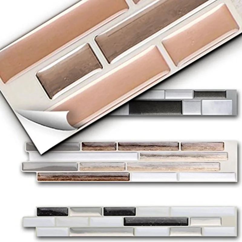 

Vividtiles 6-sheet adhesive stickers decoration paper 3d bathroom and kitchen waterproof shell and stick mosaic tiles