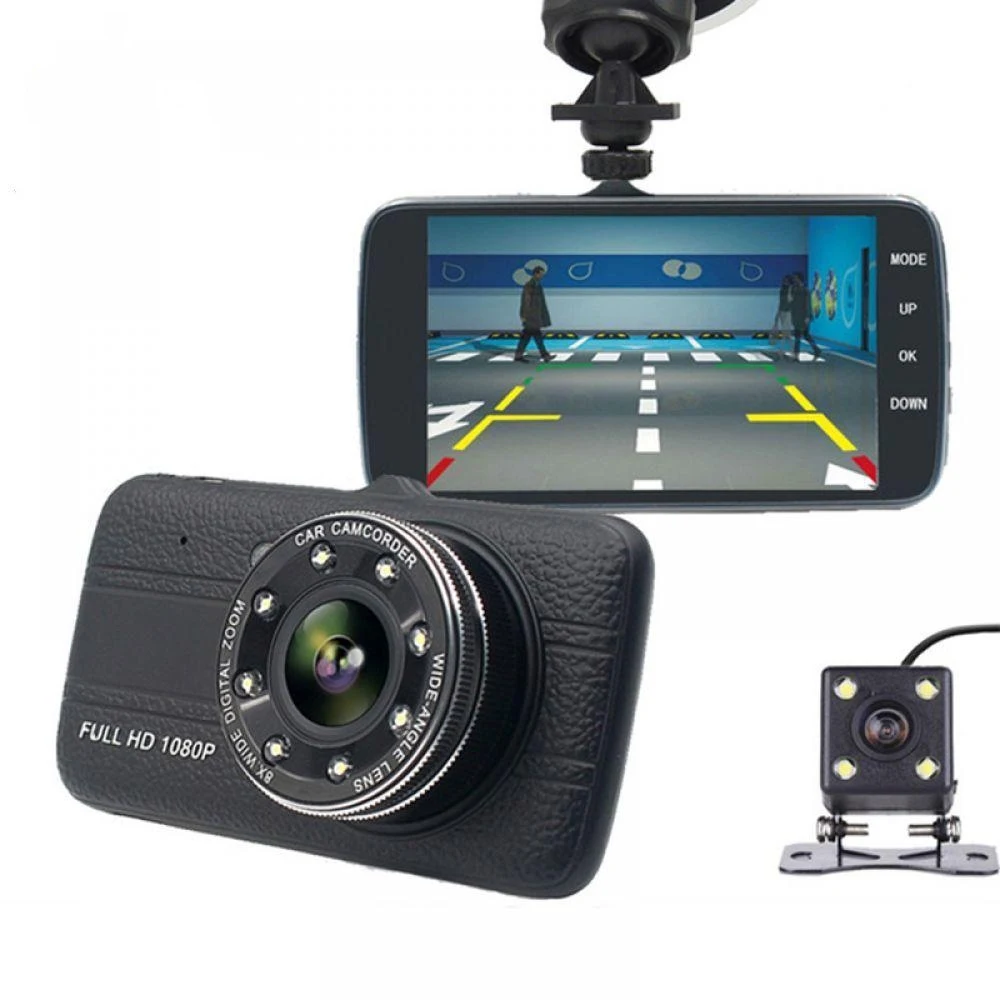 WOOKRAYS Автомобильный Dvr камера 4 0 &quotFull HD 1080 P Dash Cam Авто регистратор двойной объектив