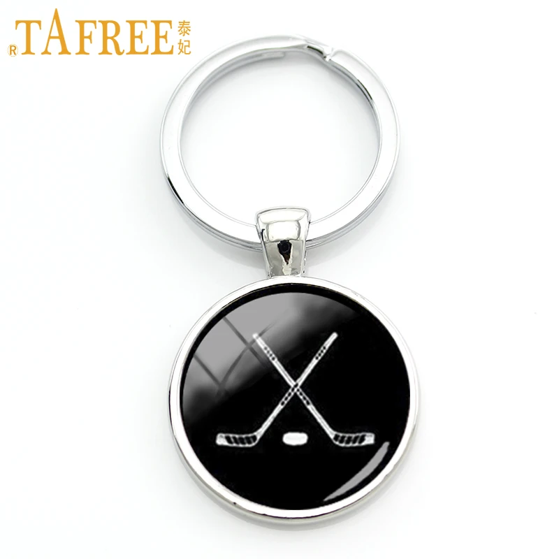 

TAFREE 2017 trendy ice hockey keychain crossed hockey sticks key chain elegant leisure sports hockey fans gift jewelry KC424