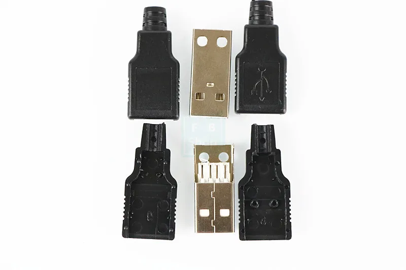 10 шт. 4-контактный разъем USB Type-A папа с черной пластиковой крышкой | Обустройство