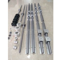 ru eu delivery sbr 16 linear guide rail 6 set sbr16 3007001100mm ballscrew set sfu1605 3507501150mm bkbf12 cnc parts