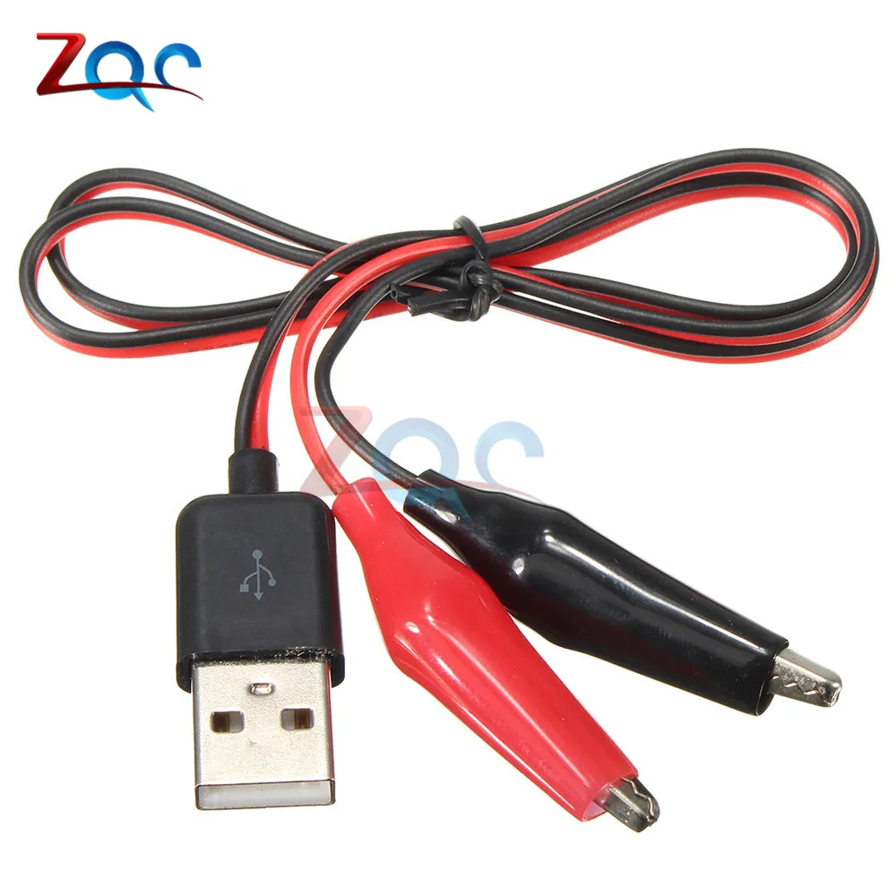 4 мм двойной тестовый зажим аллигатора к USB разъему адаптер питания провод 60 см