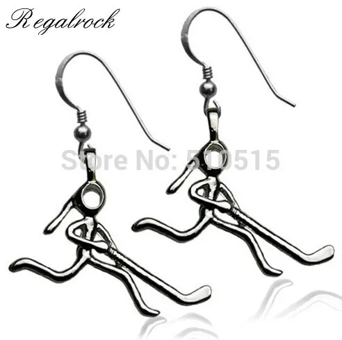 

Regalrock Sports Jewelry Hockey Girl Stick Figure Earrings