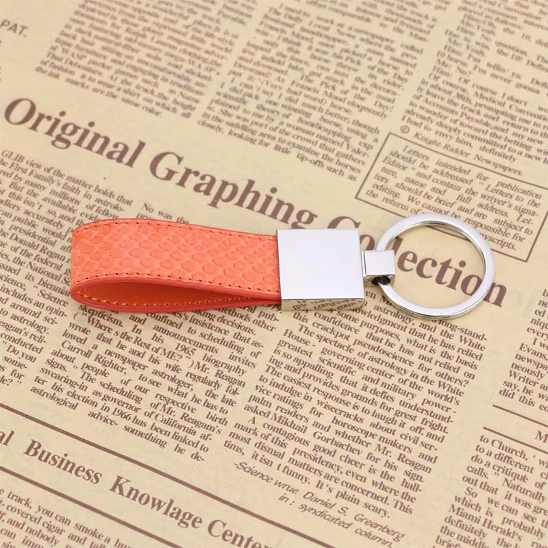 Orange2 Роскошный брелок из натуральной кожи питона для автомобилей, брелок Doo, брелок из натуральной кожи питона - Цвет: Orange2