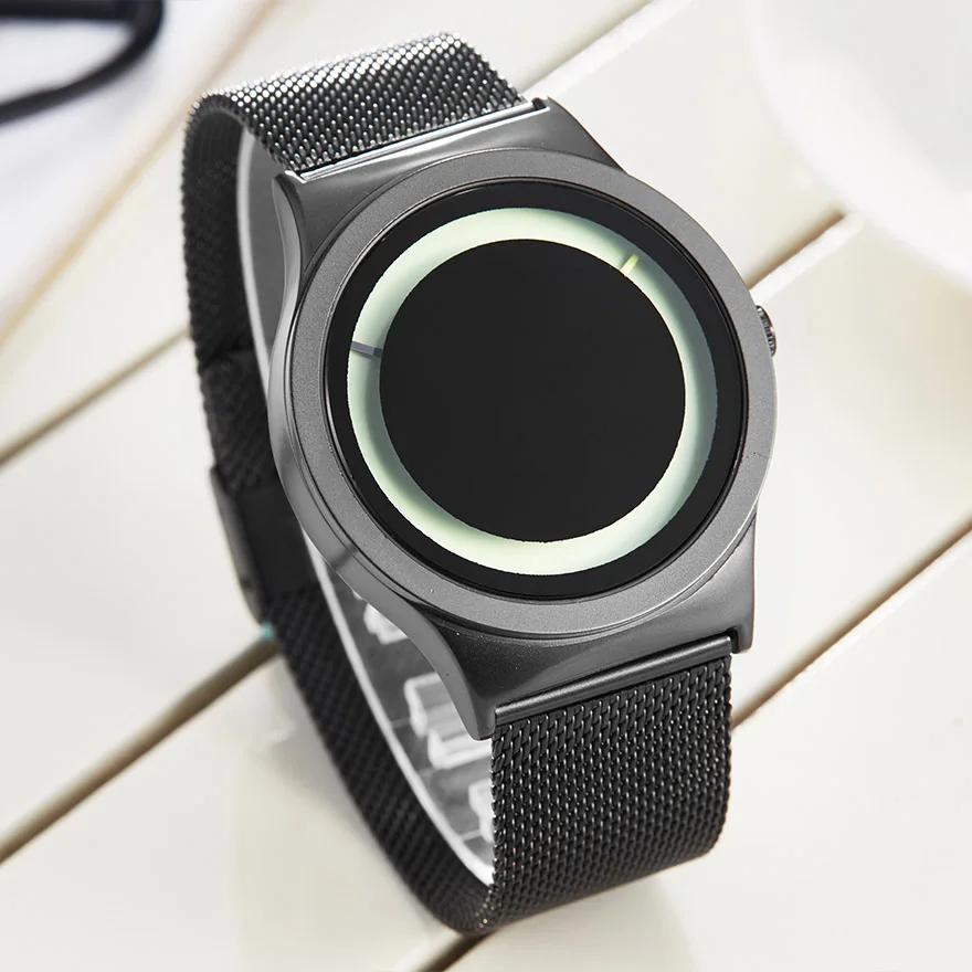 

Часы наручные мужские/женские, креативные уникальные минималистичные кварцевые, стальные, черные, золотые, с уникальным циферблатом и вращ...