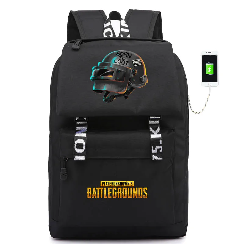 PUBG рюкзак косплей USB сумка Школьный Оксфорд Плечи сумка дорожная сумка для мужчин и женщин