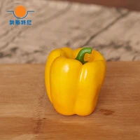 6pcs yellow color high imitation fake artificial chili vegetableartificial plastic fake simulated chili vegetable model
