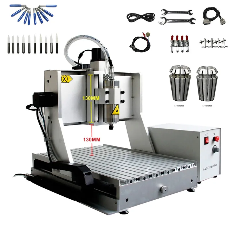 

USB Mini CNC Engraving Machine Ball Screw 1.5KW Spindle Motor CNC Router 3040 with 130mm Z-Axis Stroke