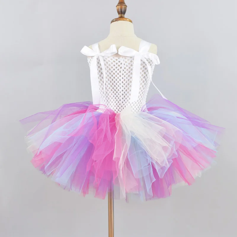 

Unicorn Birthday Tutu Dress for Girls Baby 1st Birthday Party Flower Dresses Kids Halloween Rainbow Unicorn Costume 1-12Y